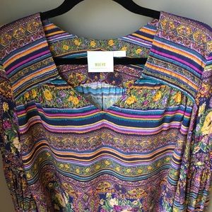 Anthropologie boho long sleeve print top. EUC!